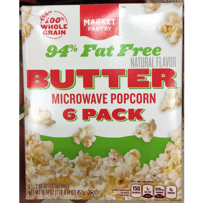 Microwave Popcorn, Natural Flavor Butter
