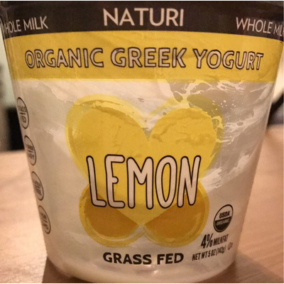 Organic Greek Yogurt, Lemon