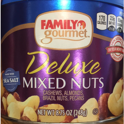 Deluxe Mixed Nuts, Cashews, Almonds, Brazil Nuts, Pecans