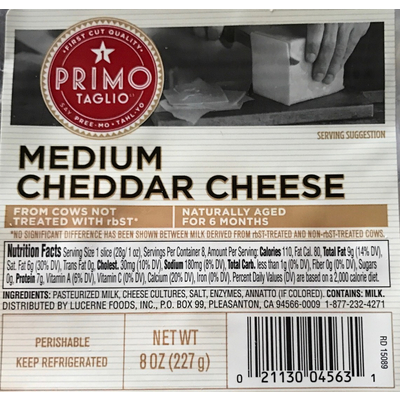 Cheese, Medium Cheddar