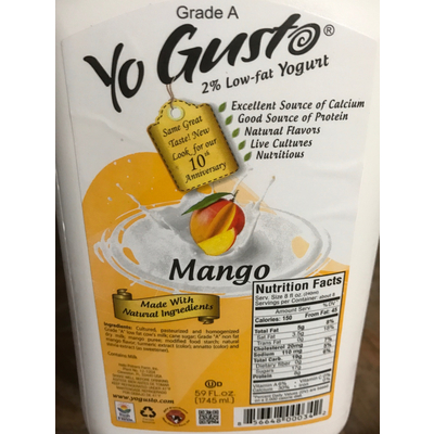 2% Low-fat Yogurt, Mango