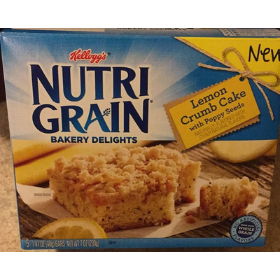 Nutri-Grain, Bars, Lemon Crumb Cake with Poppy Seeds