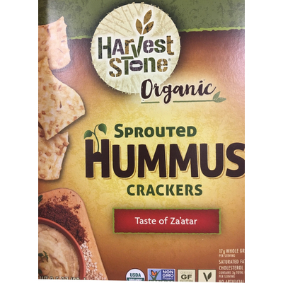 Organic Sprouted Crackers, Hummus