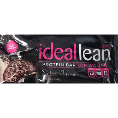 Ideal Lean Protein Bar for Women, Cookies 'n Cream