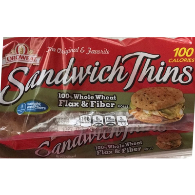 Sandwich Thins, Whole Wheat Flax & Fiber Rolls