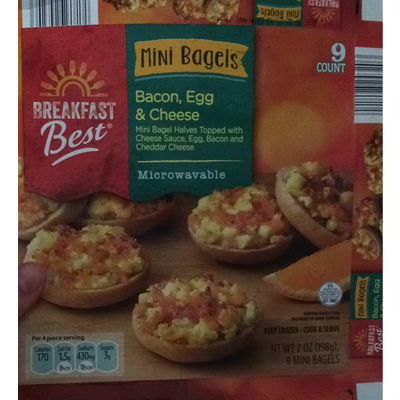 Mini Bagels - Bacon, Egg & Cheese
