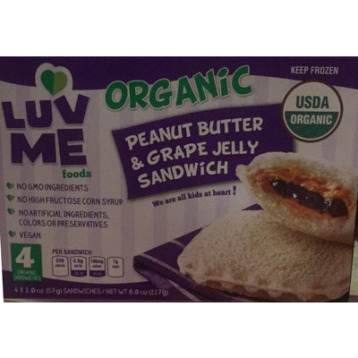 Sandwich, Peanut Butter & Grape Jelly, Organic