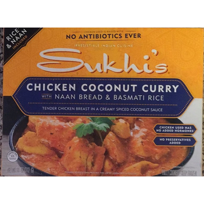 Chicken Coconut Curry with Naan Bread & Basmati Rice