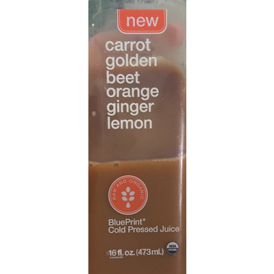 Cold Pressed Juice - Carrot, Golden Beet, Orange, Ginger, Lemon