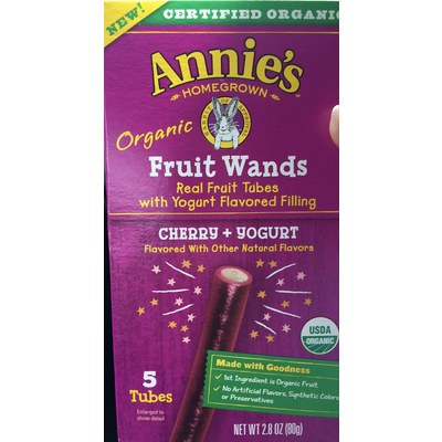 Organic Fruit Wands, Cherry & Yogurt