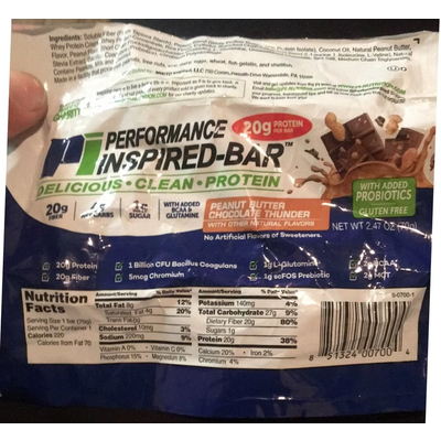 Protein Bar, Peanut Butter Chocolate Thunder
