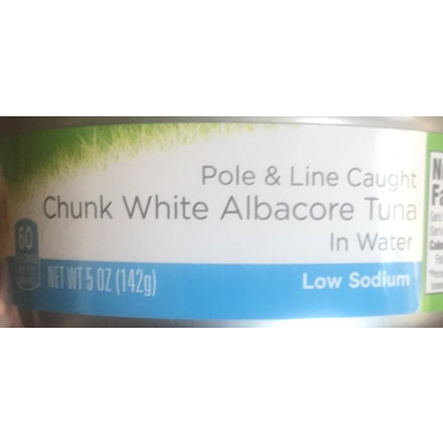 Pole & Line Caught Chunk White Albacore Tuna In Water, Low Sodium