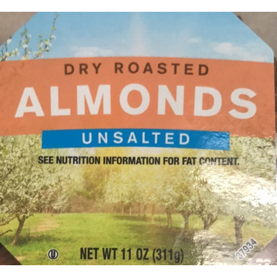 Dry Roasted Almonds, Unsalted