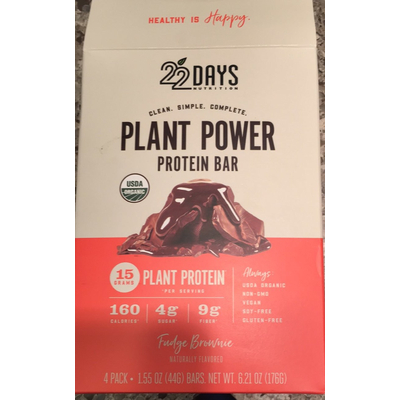 Plant Power Protein Bar, Fudge Brownie
