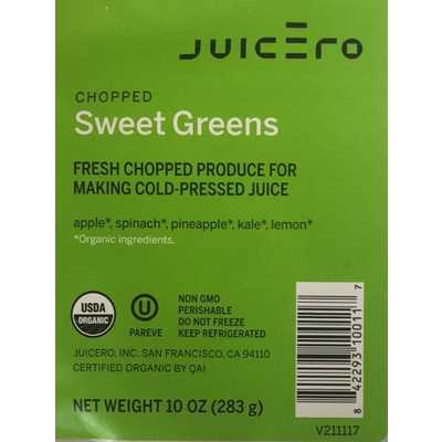 Carbs in Juicero Chopped Sweet Greens Produce For Making Cold