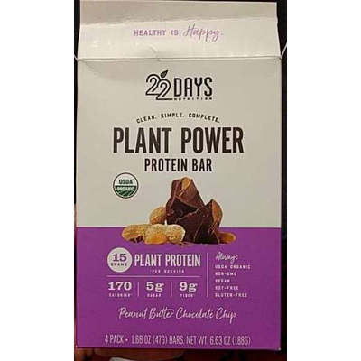 Plant Power Protein Bar, Peanut Butter Chocolate Chip