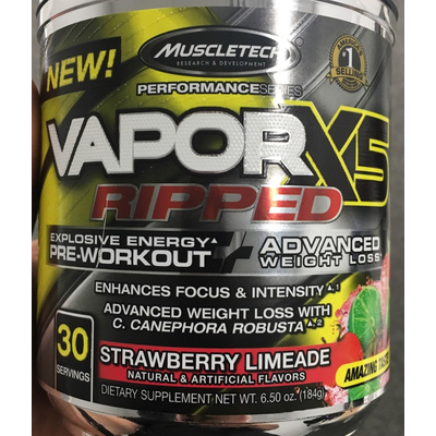 Dietary Supplement, Vapor X5 Ripped, Strawberry Limeade