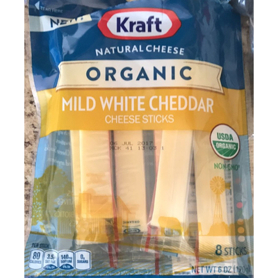 Mild White Cheddar Cheese Sticks, Organic