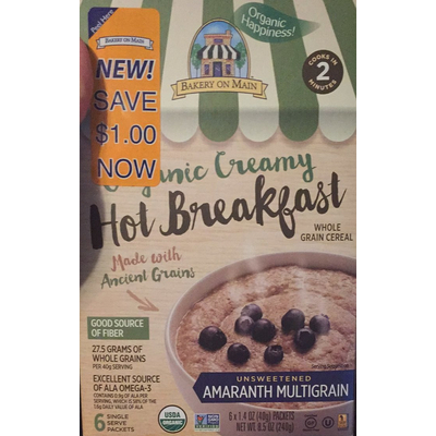 Organic Creamy Hot Breakfast Amaranth Multigrain