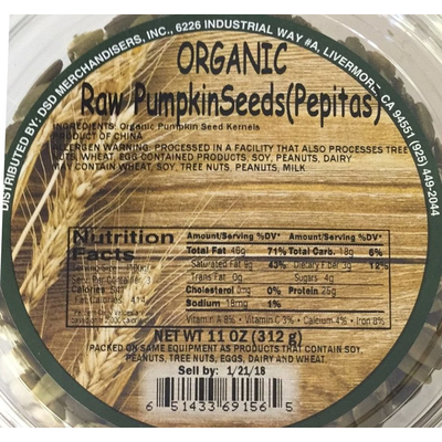 Raw Pumpkin Seeds, Organic