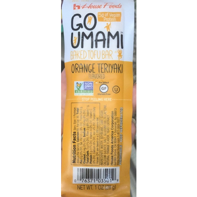 Orange Teriyaki Flavored Baked Tofu Bar