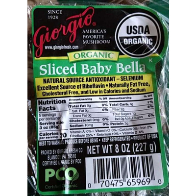 Sliced Baby Bella, Organic