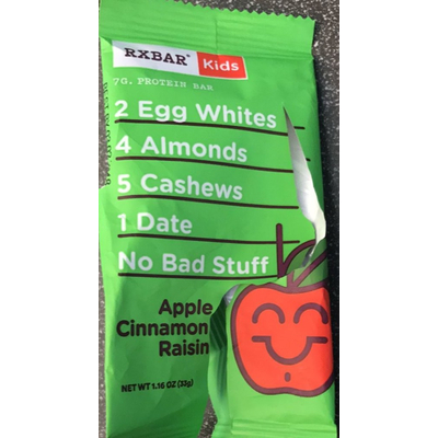 Egg Whites, Almonds, Cashews, Date Apple Cinnamon Raisin Protein Bar