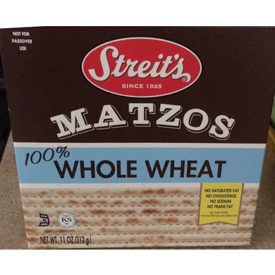 Matzos, 100% Whole Wheat