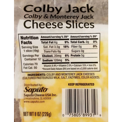 Colby Jack Slices