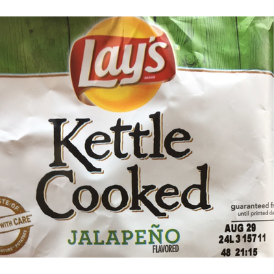 Flavored Potato Chips, Jalapeno, Kettle Cooked