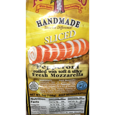 Sliced Pepperoni with Fresh Mozzarella