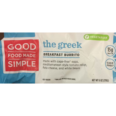 The Greek Breakfast Burrito, Vegetarian
