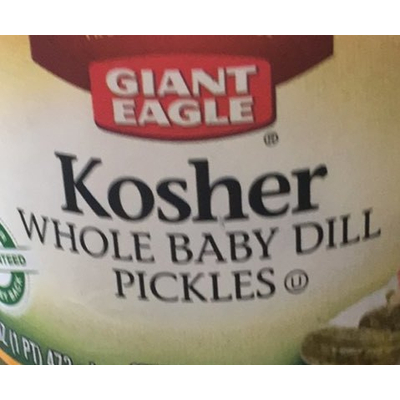 Whole Baby Dill Pickles, Kosher