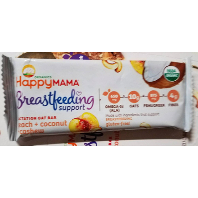 Organic Lactation Oat Bar, Peach & Coconut & Cashew