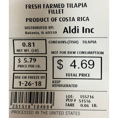 Fresh Farmed Tilapia Fillet