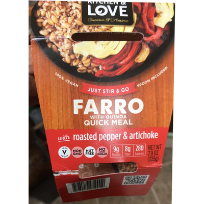 Farro With Quinoa Quick Meal, With Roasted Pepper & Artichoke