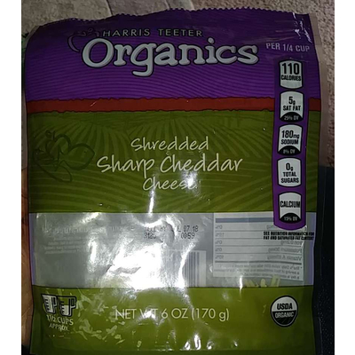 Organic Sharp Cheddar Cheese, Shredded