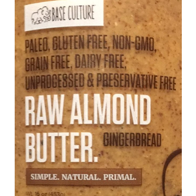 Raw Almond Butter, Gingerbread