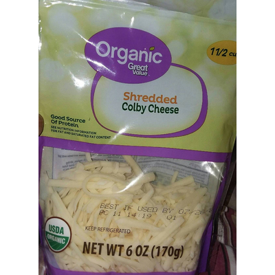 Organic Shredded Cheese, Colby