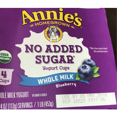 Whole Milk Yogurt Cups, Blueberry