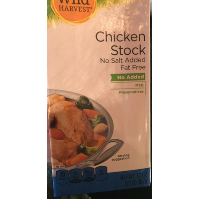 Chicken Stock, No Salt Added, Fat Free