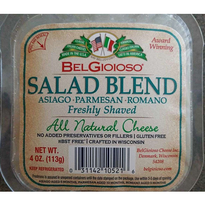 Salad Blend, Asiago, Parmesan, Romano, Freshly Shaved