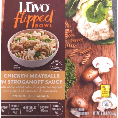 Flipped Bowl, Chicken Meatballs In Stroganoff Sauce