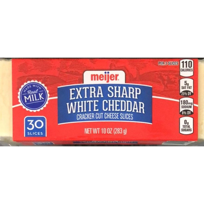 Cracker Cut Cheese Slices, Extra Sharp White Cheddar