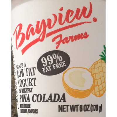 Low Fat Yogurt, Pina Colada