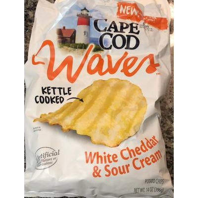 Waves Kettle Cooked Potato Chips, White Cheddar & Sour Cream