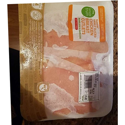 Thinly Sliced Chicken Breast Cutlets, Boneless & Skinless