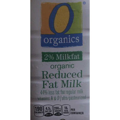 Organic Reduced Fat Milk