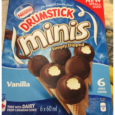 Drumstick Minis, Vanilla, Simply Dipped