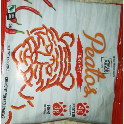 Crunchy Puffed Snacks, Peatos, Fiery Hot